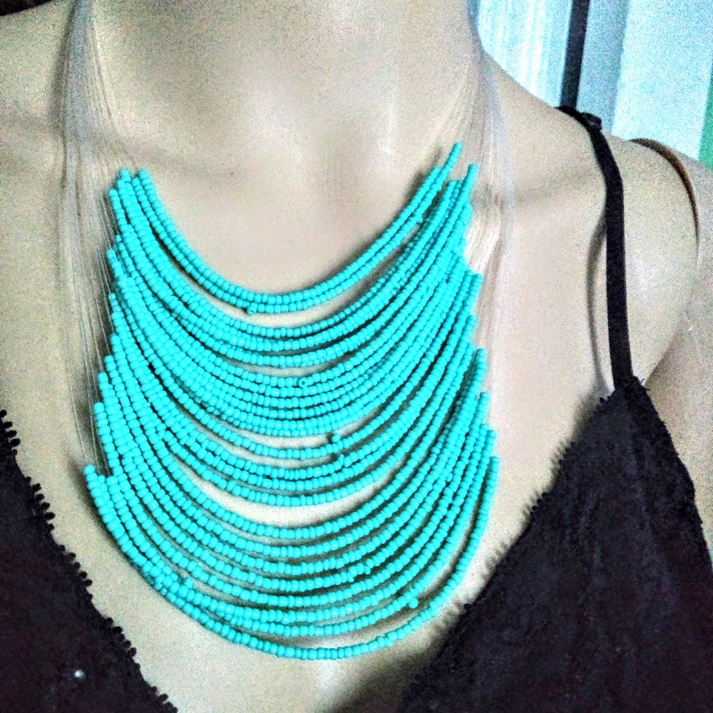 Beaded Necklace and Earrings Set.